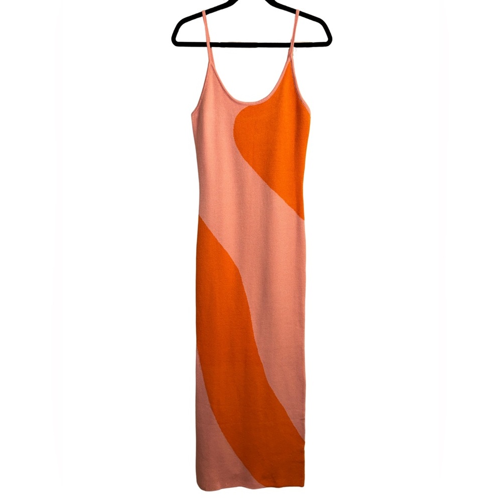 NWOT Vibrant Pink and Orange Maxi Dress SM